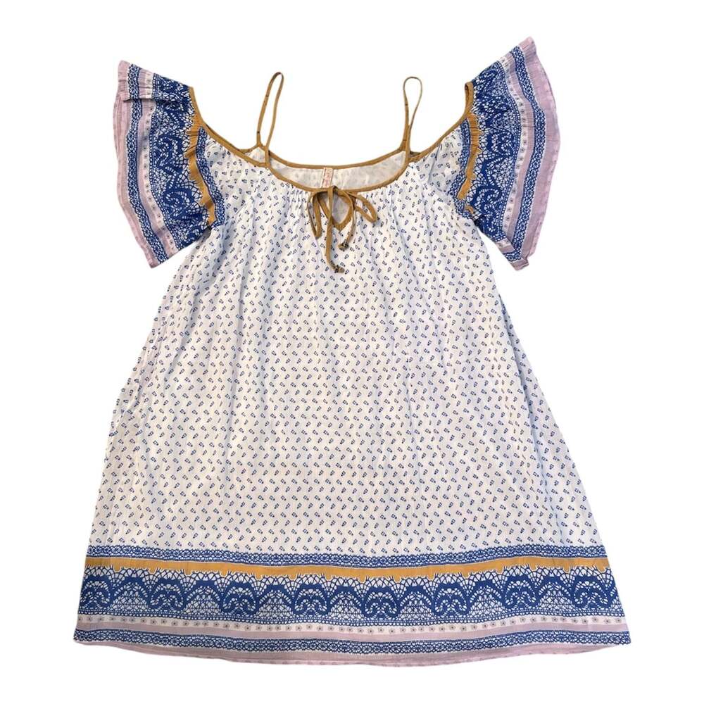 Free People Size S Cold Shoulder Printed Mini Dress
